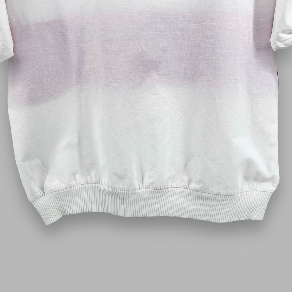 Vintage 80s Asher III Color Block Top Sz M White Pink Cotton Linen Retro Street - Picture 10 of 16